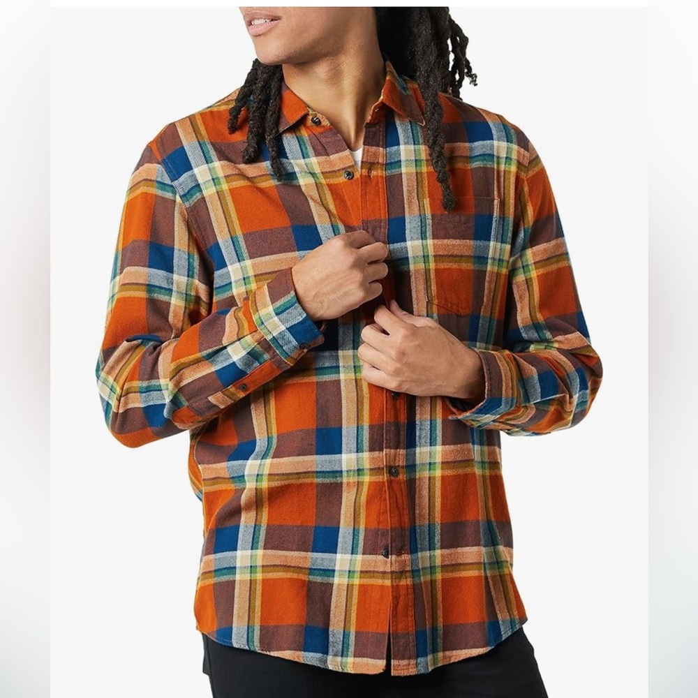 Amazon Essentials Rust Flannel Shirt